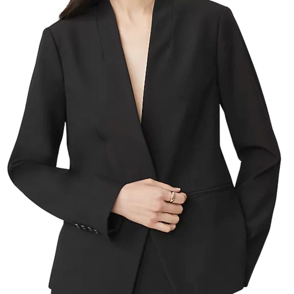 ANN TAYLOR BLACK THE CUTAWAY BI-STRETCH BLAZER JACKET 12 - NWT - Picture 8 of 8